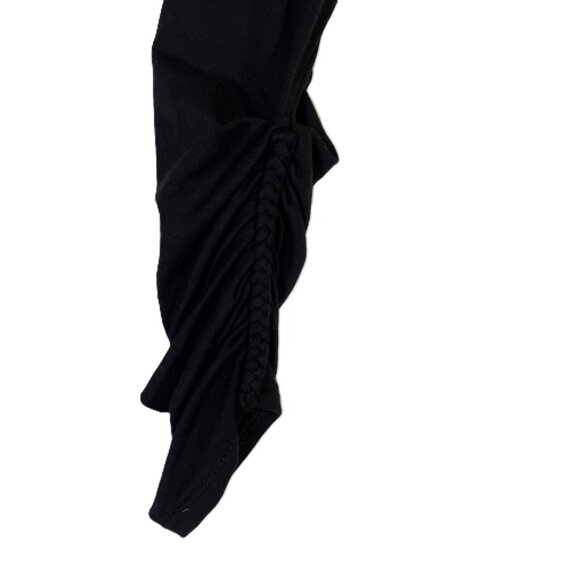 Max Studio Black Long Sleeve Bodycon Draped Midi Dress Size M - Picture 7 of 16